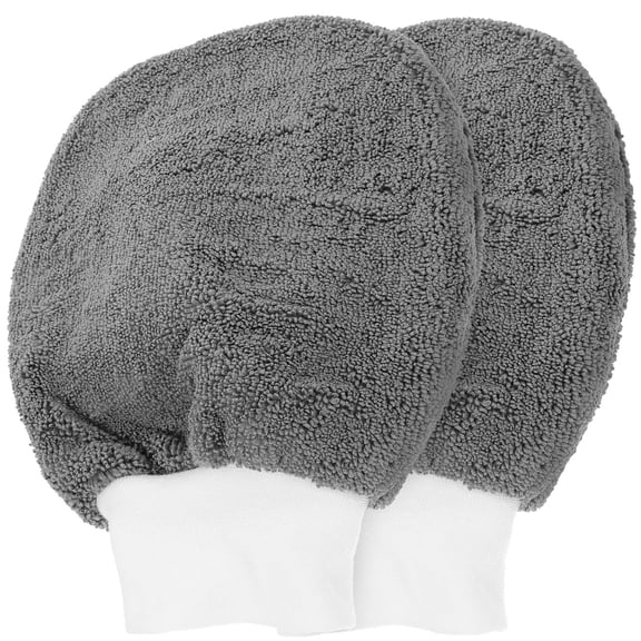 SWETRACE 2-Pack Thickened Microfiber Wash Mitt Set for Car Cleaning and Household Use, and Soft