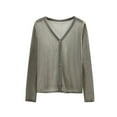 thumbnail image 2 of Itsame Womens Cardigan, Open Front Lightweight Plus Size Cardigan Outerwear with Pockets Gray 3XL, 2 of 3