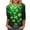Y041#Green, variant on Ichuanyi Womens St. Patrick's Day 3/4 Length Sleeve Tops Crew Neck Basic Tees Shirts Casual Loose Fit Tunic Blouses
