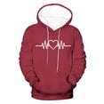 thumbnail image 5 of Sudadera con capucha para hombre, estilo casual, con cuello redondo, estampado, manga larga, blusa de poliéster, 5 of 5