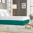 thumbnail image 2 of Luxury Pinch Pleated Bed Skirt 100% Egyptian Cotton 800 Thread Count 1-Piece Pintuck Bed Skirt 15" Inch Drop Length - California King Size (72" x 84") Inch, Teal Solid, 2 of 6