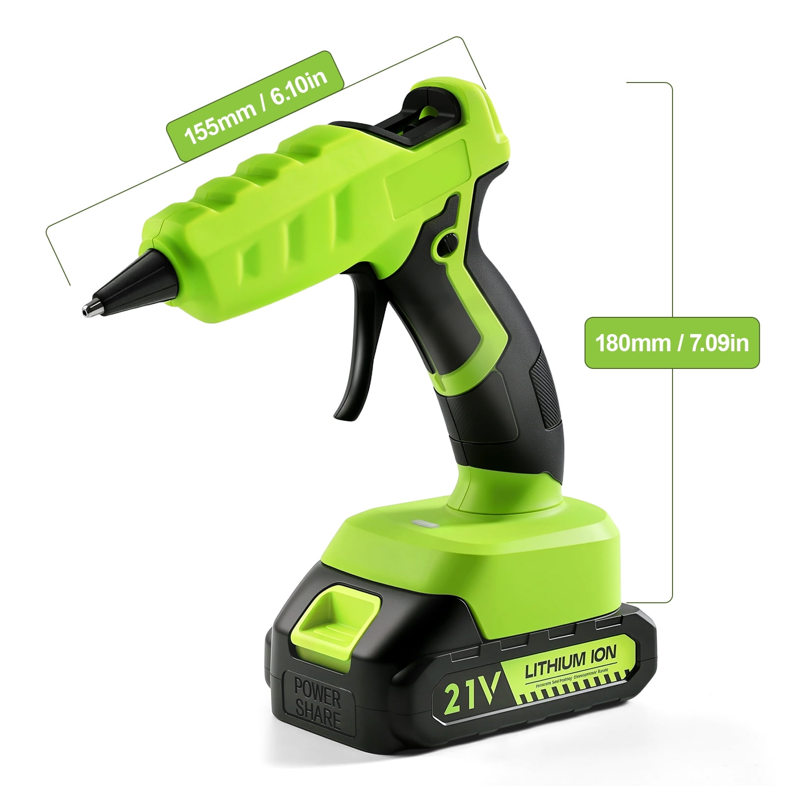 Cordless Hot Glue Gun with 2.0Ah Battery Charger and 30 Pcs Full Size Glue Sticks 100W Power Melt Glue Gun for DIY Festival Decor and Gifts