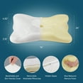 thumbnail image 2 of Blazezo Cervical Pillow for Neck and Shoulder Pain, 2-in-1 Adjustable Orthopedic Bed Pillow with Ergonomic Hollow, Memory Foam for All Sleeping Positions, Support Back and Side Sleepers White, 2 of 8