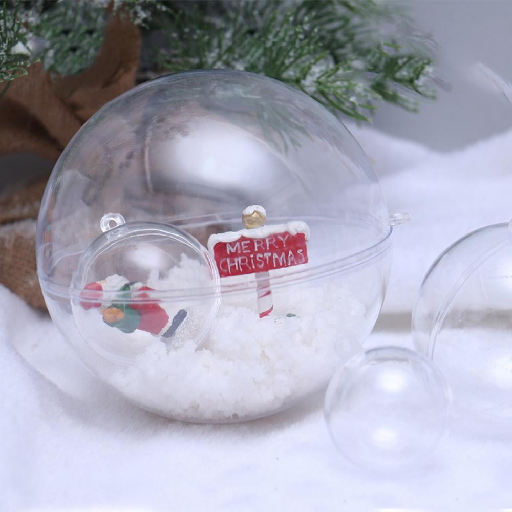 10Pcs Clear Plastic Fillable Ornament, Christmas Decorations Tree Ball, DIY  Craft Ball, for Christmas Eve, Halloween, New Years, Wedding Party Home  Decor Bath Bomb 