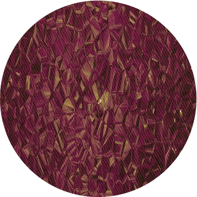 Ahgly Company Machine Washable Indoor Round Transitional Fire Brick Red Area Rugs, 7' Round