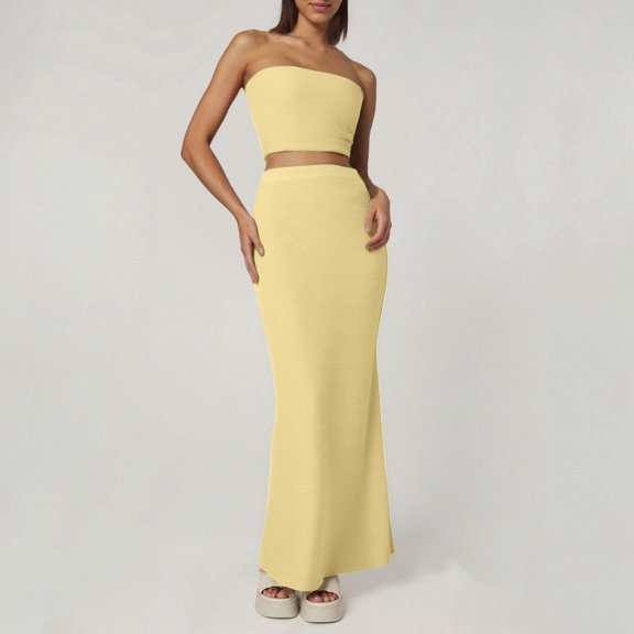 Women's Elastic Pleat Wrap Top Slit Skirt Two Piece Set Sweater Pants Set plus Size Women Suits Women's Dress Pants Tall plus Overalls for Women Homecoming Pants Outfit Junior Womens Ski Bibs Petite