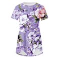 thumbnail image 5 of Fiudx Ofertas Flash Del Día Blusa Casual de Manga Corta con Estampado de Botones y Cuello Redondo para Mujer, 5 of 5