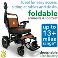 thumbnail image 4 of Majestic Electric Wheelchair, Folding Lightweight Wheelchairs, Motorized Wheel Chair, 350 Lbs Max Capacity, 19″ Wide Seat, 13+ Miles Range, Airline Approved, Fits Any Trunk Easily, 4 of 4