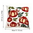 thumbnail image 3 of EWASWON Halloween Pumpkin Embroidered Throw Pillow Covers 18x18 Set 2, Soft Cotton Decorative Cushion Cases for Sofa, Machine Washable Fall Home Decor, 3 of 6
