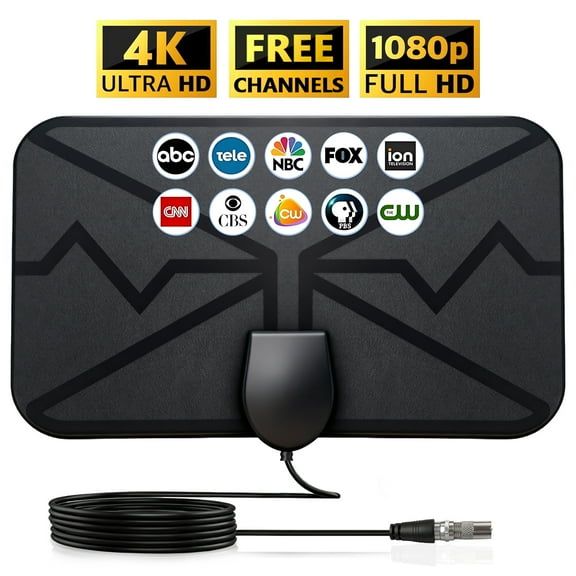 TV Antenna Indoor for Smart TV, Supports 4K 1080p HD TV Antennas for Free Channels, Long Range Reception for Local Channels