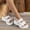 White, variant on WIZUTIZ Platform Sandals Women Womens Dress Sandals Running Comfortable Stretchy Beach Sandals Buckle Round Toe Summer Shoes Flat Heel (O"-1) Wide Solid Sandals Vacation Items White