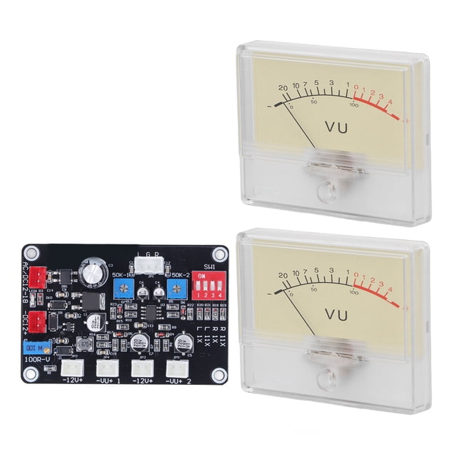 Medidor de Nivel de Preamplificador, Kit de Medidor Audio Vu Swing Ajustable Swing de Alta Precisión Diseño de Luz de Fondo para el Hogar para el Estudio de Grabación