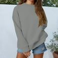 thumbnail image 2 of Resicozy Womens Sweatshirts Solid Color Crewneck Oversized Pullover Sweaters Fall Winter Cute Casual Tops Preppy Clothes 2025 Light Gray 2XL, 2 of 6