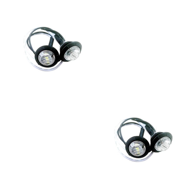 Kenally Luces LED para remolque de 4 piezas, ojales de goma de 3/4 pulgadas, luz lateral de camión profesional duradera sólida para camión, barco, Blanco 2piezas Kenally CBP211314