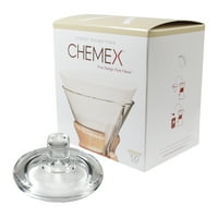 Chemex Glass Coffee Maker Cover and 100 Count Bonded Circle Coffee Filters