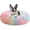 Rainbow, variant on Sasttie 20in Calming Donut Dog Bed, Washable Round Plush Faux Fur Pet Bed, Smoke Grey