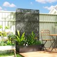 thumbnail image 2 of Outsunny Metal Planter Box with Trellis, 70" Raised Garden Bed, 2 of 10