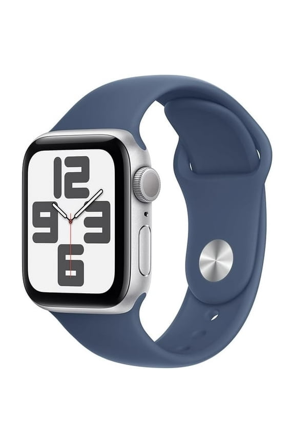 Restored Apple Watch SE (2nd Gen) [GPS 40mm] Smartwatch with Silver Aluminum Case with Denim Sport Band - S/M (Refurbished)