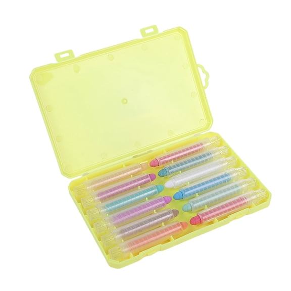 HuiXinOu Washable Dustless Colored Chalk With Plastic Barrel Water-Soluble Chalk For Indoor Blackboard Writing Graffiti Supplies For Kids Adults Home School Use