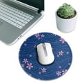 thumbnail image 7 of ZNDUO 2 Pack Round Mouse Pad Blue Line Floral 7.9" Small Non-Slip Rubber Gaming Mousepad Desk Mat for Home Office, 7 of 7