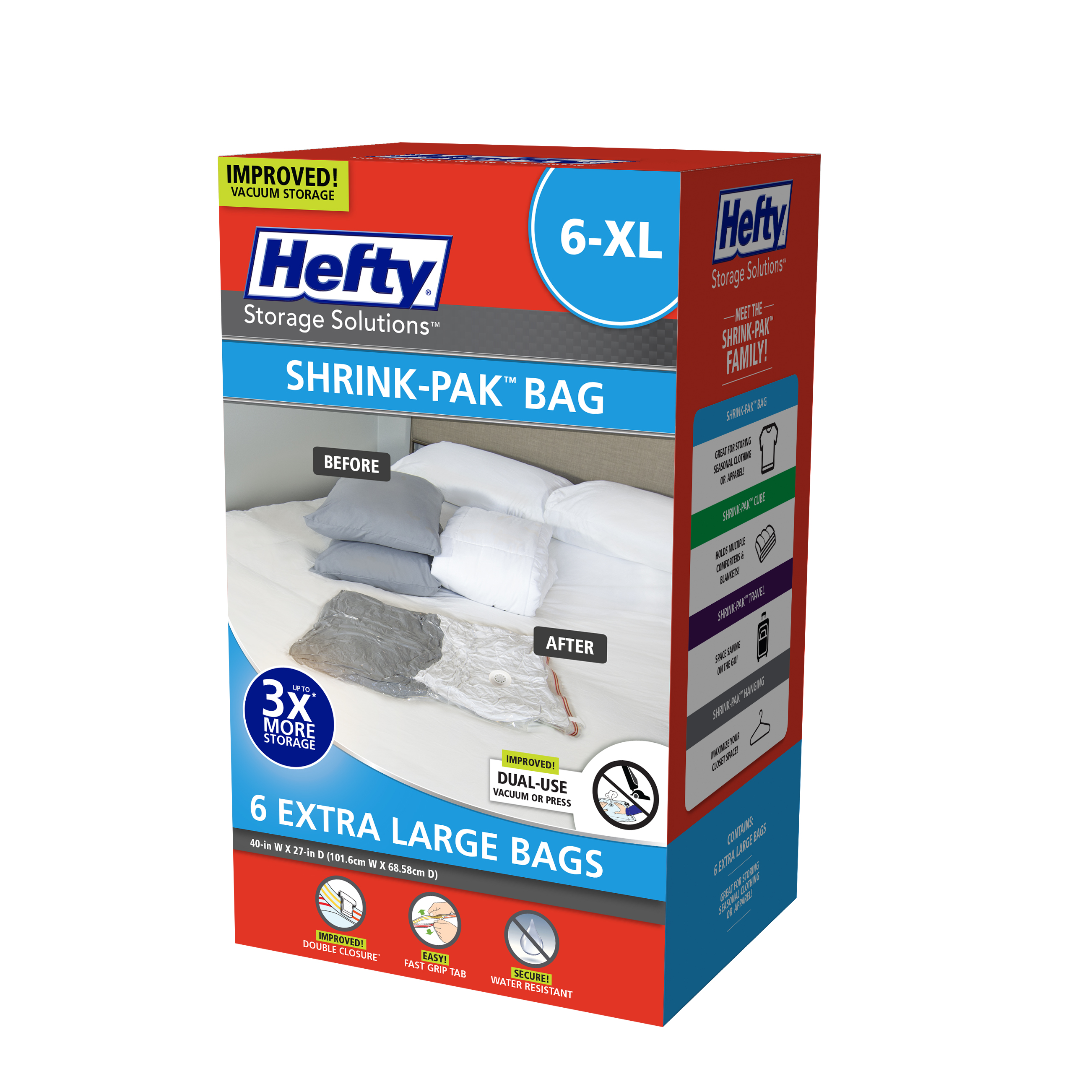 Hefty SHRINK PAK 6 XL Vacuum Storage Bags Walmart Hefty SHRINK PAK 6 XL Vacuum Storage Bags Walmart