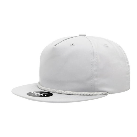 Decky 6042 5 Panel High Profile Relaxed Cotton Blend Rope Hat-White