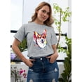 thumbnail image 2 of Pastell Colorful Corgi Smiling T-Shirt Women -Weekday Best Designs, Female x-Large, 2 of 4