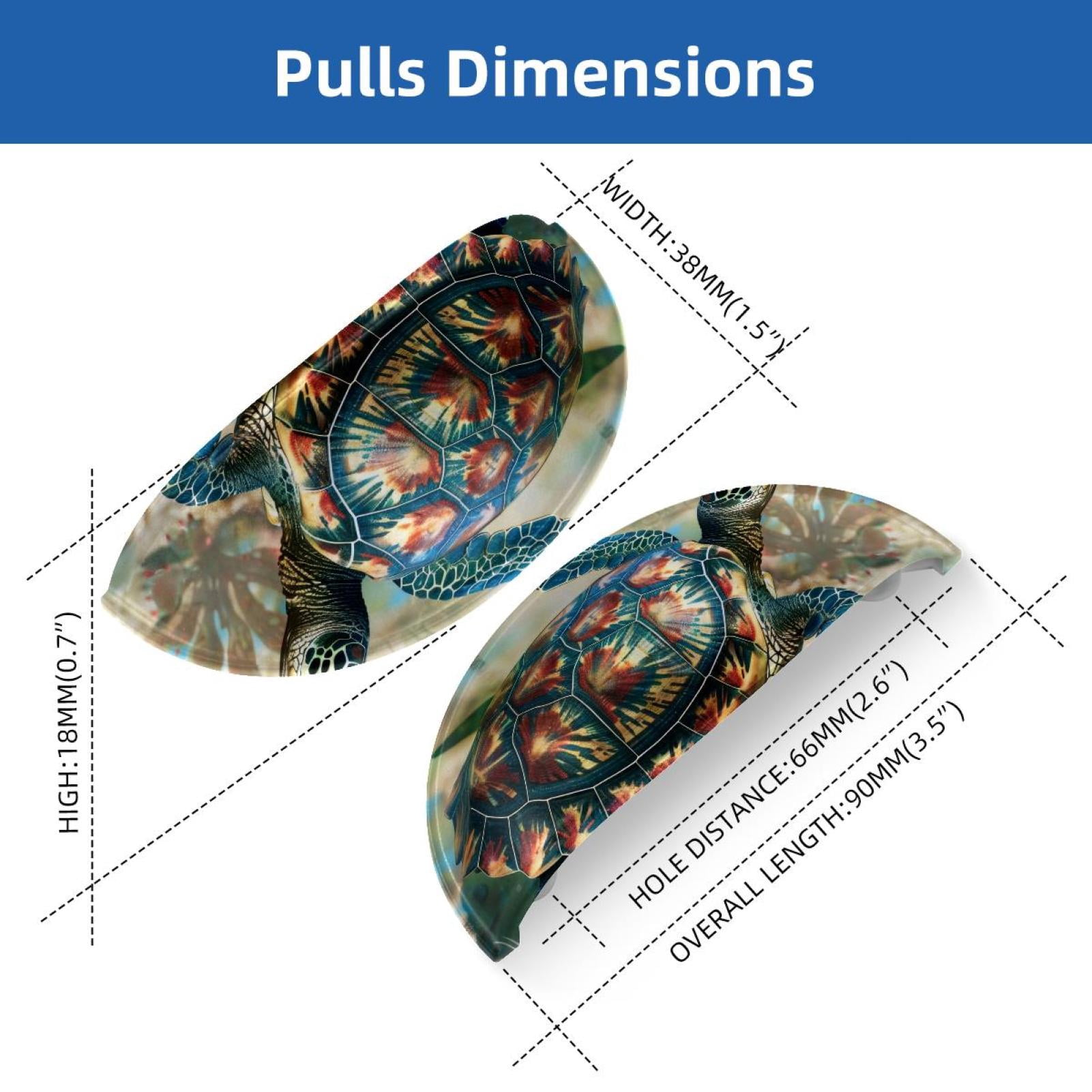 PhooArto 6 Pcs Cup Drawer Pulls, Sea Turtle Underwater Shell Shape Handles Cabinet Knobs for Dresser Cupboard Closet Wardrobe with Screws