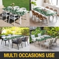 thumbnail image 5 of Palm Leaves Tropical Table Cloths for 4 Foot Rectangle Tables, Green Botanical Summer Patio Waterproof Elastic Fitted Tablecloths, Washable Rectangular Table Cover for Camping, 5 of 8