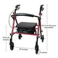 thumbnail image 5 of McKesson Lightweight Rollator, Folding - Rolling Walker, Aluminum, Red, 1 Ct, 5 of 10