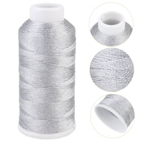 FELTECHELECTR 1Pcs Spools of Thread Nylon Silver for Sewing Quilting Jewelry Beading Drapery 5.12x2.36x2.36 Inch