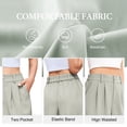 thumbnail image 6 of Asklazy Women's Shorts Casual Shorts Elastic Waist Wide Leg Tailored Shorts Comfy Elagant Work Trouser Shorts,Grey,M, 6 of 9