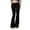 Black, variant on Women Summer Pants Solid Color Large Folding Bottom Pants Sports Pants Elastic Bottom Pants Trousers