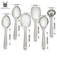 thumbnail image 5 of Premium 6 Piece 9" Stainless Steel Cooking & Serving Spoon Set, Includes Solid Spoon, Oval Spoon, Slotted Spoon, Ladel, Spatula & MultiServer - Heavy Gauge Durability - Modern Mirror Finish Flatware, 5 of 5