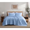 thumbnail image 1 of Social Standard by Sanctuary 3 Piece Quilt Set, Chambray Weave, Geo Diamond Quilt Pattern, Easy Care, Wrinkle Resistant, 1 of 3