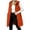 06-Orange, variant on Yutgune Women's Long Hooded Puffer Vest Zip Up Snap Button Sleeveless Coat with Zipper Pockets