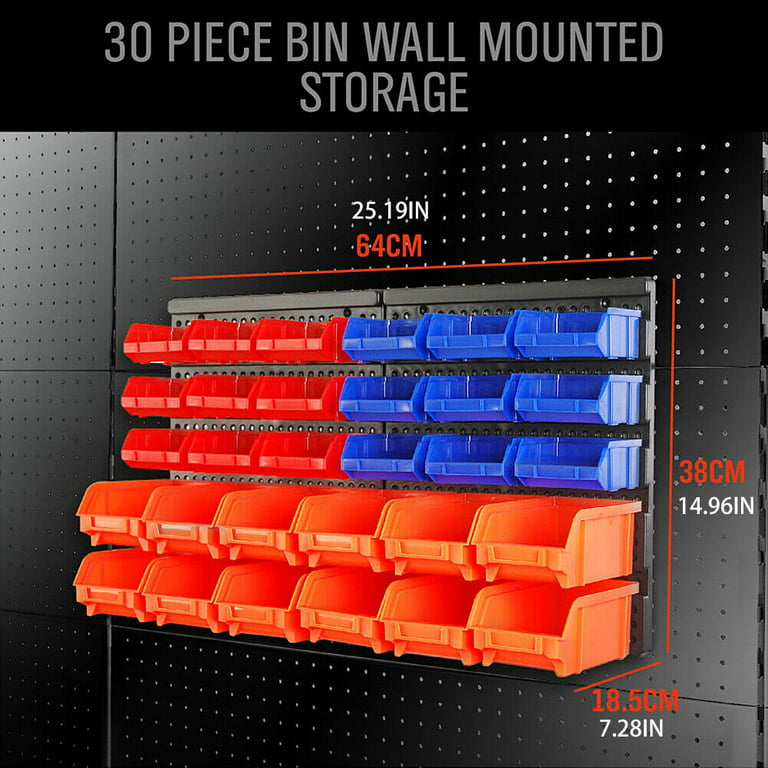 SWANLAKE 30PCS Wall Mounted Storage Bins, Plastic Garage Rack,Screw Storage,Tool  Organizers. - Yahoo Shopping
