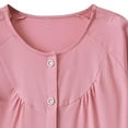 thumbnail image 4 of iHengLiXing Women's Easy To Wear And Take Off Postoperative Care Clothing For Fractures Fully Open Button Shoulder Inserted Short Sleeved Double Pocket Round Neck Top Pink XL, 4 of 7