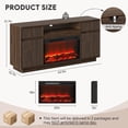 thumbnail image 4 of PAPROOS 64" Modern Fluted Fireplace TV Stand for TVs up to 70", 30" Electric Fireplace Entertainment Center with Storage Drawers, Walnut, 4 of 10