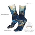 thumbnail image 4 of Cauagu Golden Blue Mountains Pattern Fun Novelty Crew Socks,Casual Athletic Socks Neutral Socks Cozy Crew Socks Christmas Gift, 4 of 7