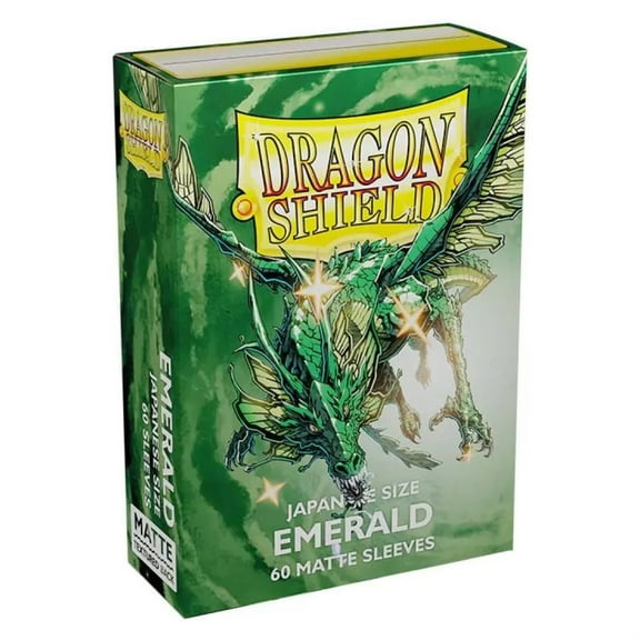 Dragon Shield – Sleeves: Dragon Shield Matte Japanese Emerald 60 CT - Japanese Size Card Sleeves - Yu-Gi-Oh! Card Sleeves Smooth & Tough - Compatible with Yu-Gi-Oh!