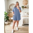 thumbnail image 4 of Gleelist Womens Plus Size Jumpsuit Loose Fit Summer Outfits Short Sleeved Shorts Romper For Women Stretchy Overalls with Pockets XL-5XL, 4 of 5
