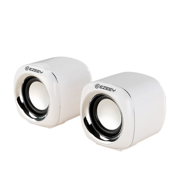 Ezeey 2Pcs A1 Mini Altavoz de escritorio Multimedia Audio portátil Subwoofer USB Altavoz compacto estéreo Jack de 3,5 mm Eigraketly DZ5199-02B
