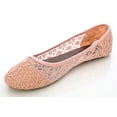 thumbnail image 5 of Charles Albert Women's Breathable Crochet Lace Ballet Flat Blush Size 8, 5 of 6