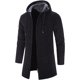 thumbnail image 1 of chamarra con capucha para hombre, con cierre, forro polar, abrigada con forro de sherpa, para invierno, gabardina con bolsillo, 1 of 11