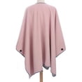 thumbnail image 4 of LIGHT GREY / PINK - REVERSIBLE SOLID COLORS WARM FLEECE BLANKET PONCHO, 4 of 4