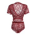 thumbnail image 5 of Gibobby Lenceria mujer sexy Lencería de Mujer de Encaje Sexy Mesh de Dormir Boudoir Outfits Lingerie Plus Size Body Lencería Conjunto De Lencería Sexy(Rojo, M), 5 of 5