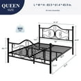 thumbnail image 7 of Allewie Queen Size Vintage Metal Bed Frame with Butterfly Pattern Design Headboard & Footboard, Black, 7 of 7