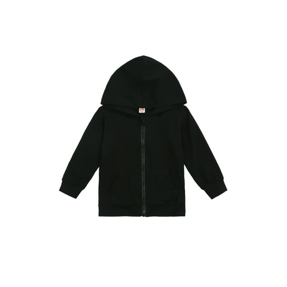 Kids' Hooded Sweatshirt Full Zip Casual Hoodies Jacket with Pockets Toddler Boys Girls Basic Outerwear 0-6T