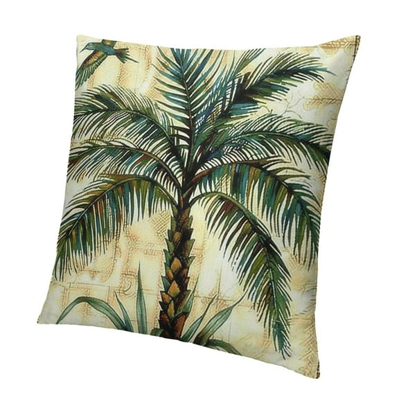 Tropical Palm Tree Throw Pillow Covers Vintage Green Leaf Decorative Pillow Cases Cushion Covers for Sofa Couch Indoors&Outdoors Decor